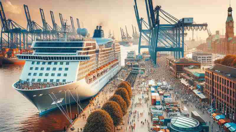 Discovering the Wonders of Hamburg: Kreuzfahrt Hamburg und AIDA Hafen, Concept art for illustrative purpose, tags: die stadt - Monok