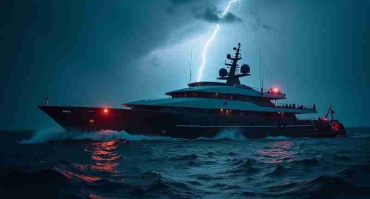 15 people rescued - luxury yacht "Bayesian" sunk, Concept art for illustrative purpose, tags: luxusyacht vor - Monok