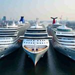 836th Hamburg Port Anniversary: A Mile of Port Business and Three Cruise Ships, Concept art for illustrative purpose, tags: 836. hafengeburtstag - Monok